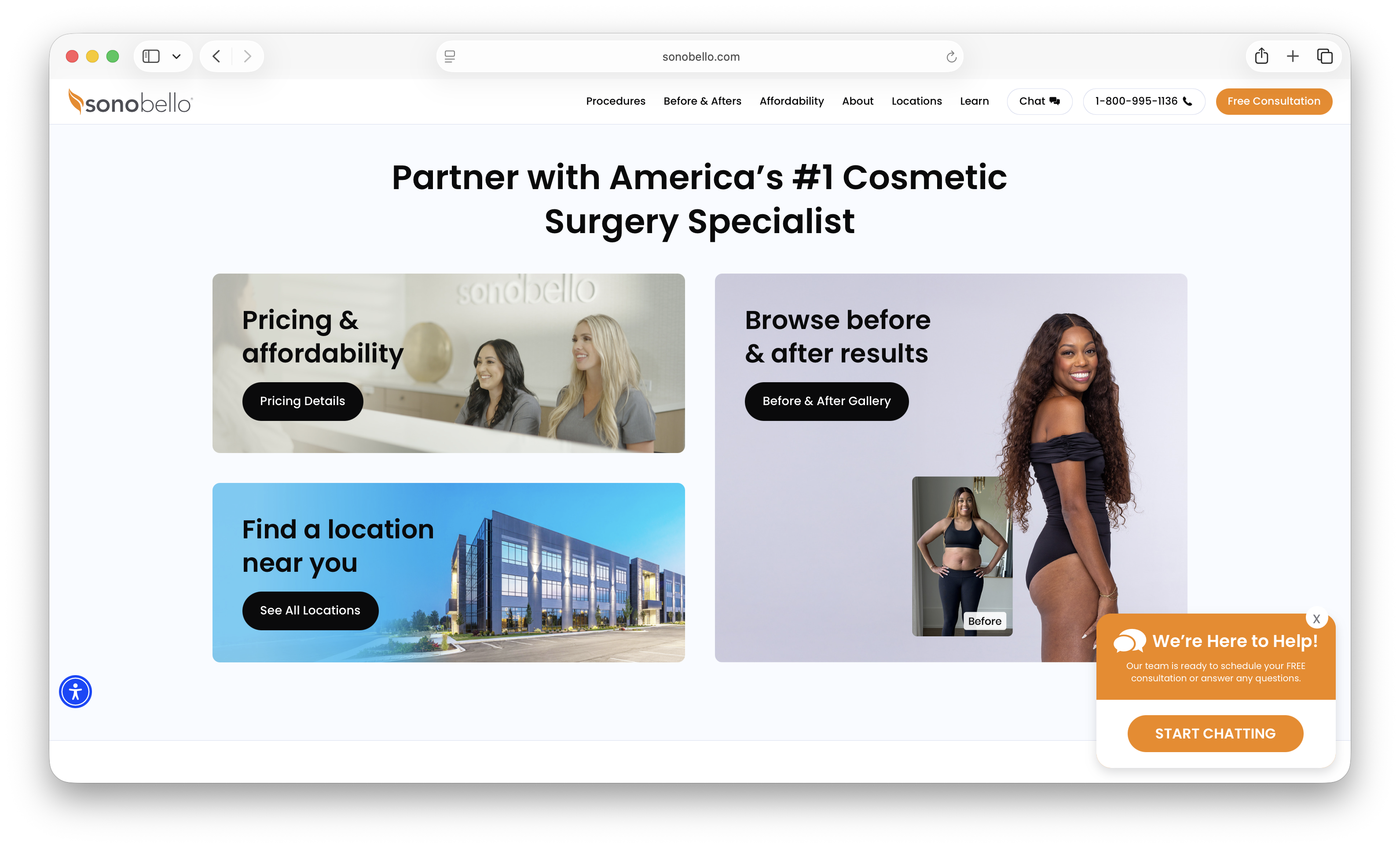 Screenshot of Sono Bello ad